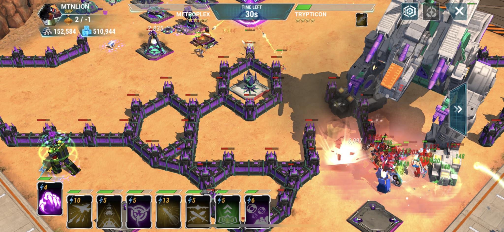 Frustrating losses in Transformers Earth Wars zone 16 matches