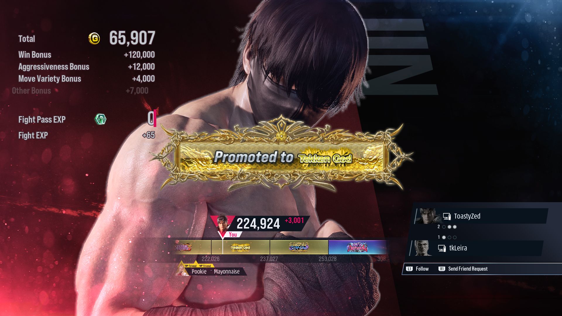 Tekken 8 player reaction to achieving Mythic Chaos