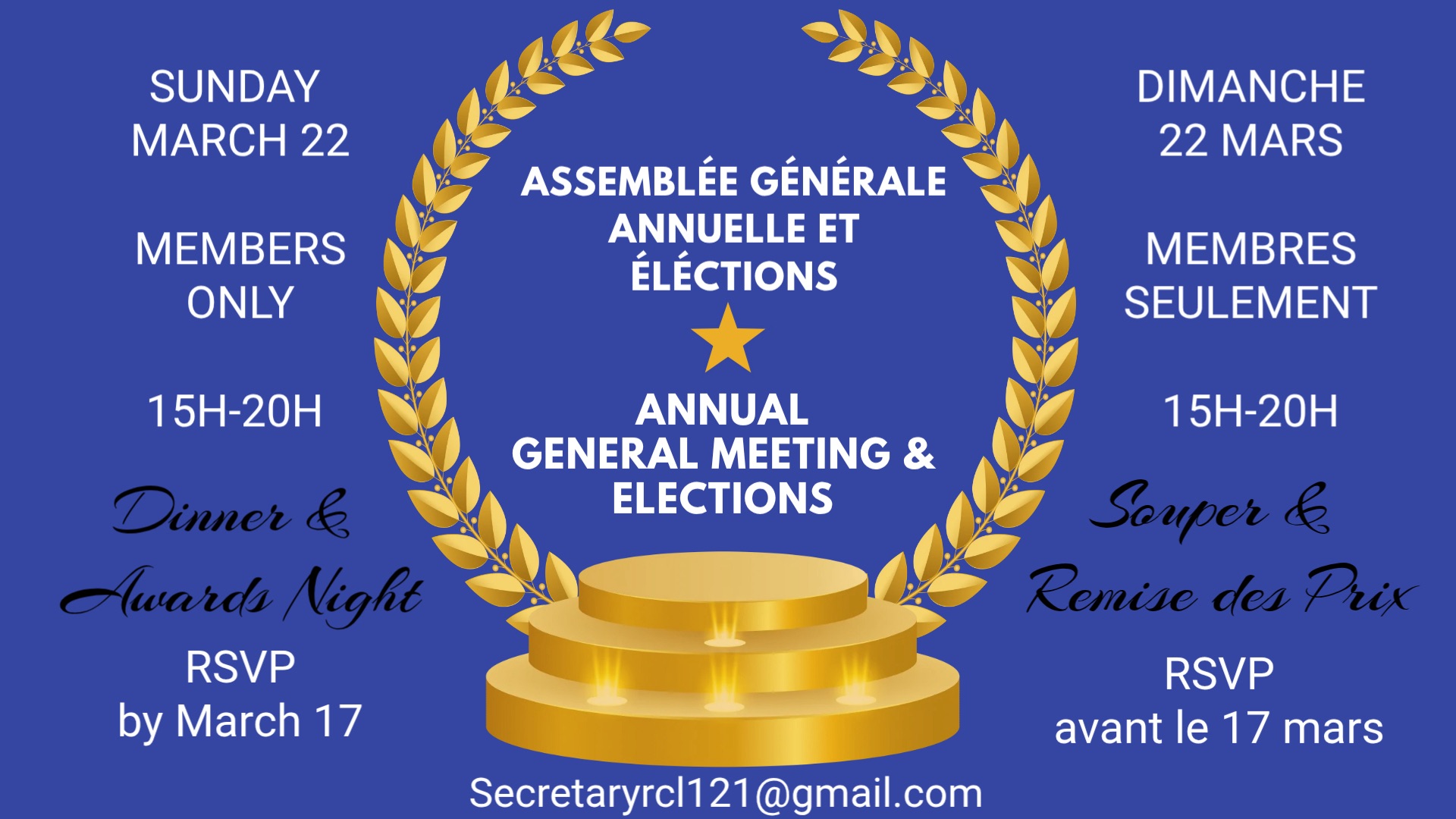 Assemblée générale annuelle et éléctions/Annual General Assembly ...