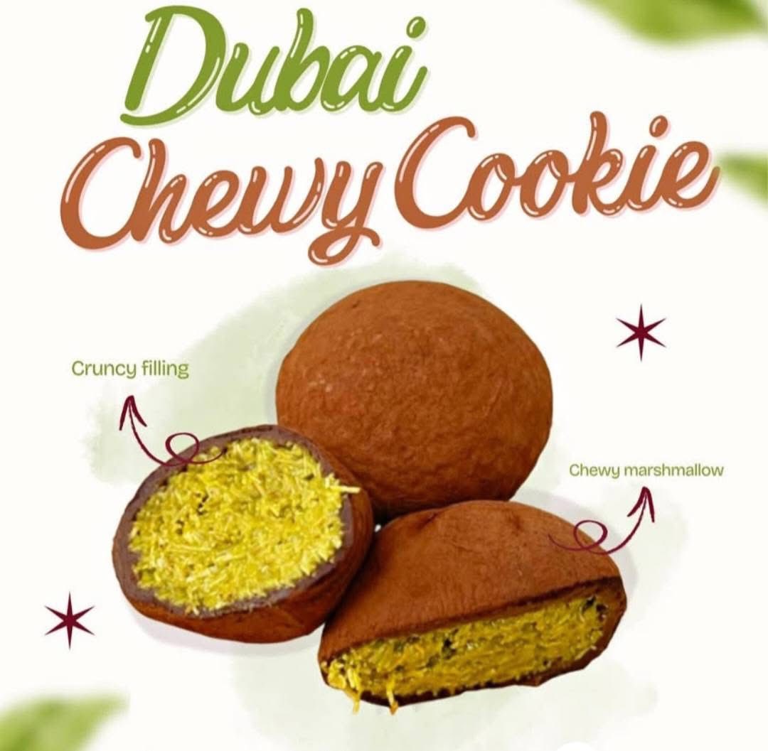 JUMBO Dubai Chewy Cookie — Kunafa Pistachio Core 🤤 This viral