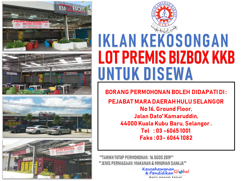 Iklan Kekosongan Premis Pejabat Mara Negeri Selangor Facebook