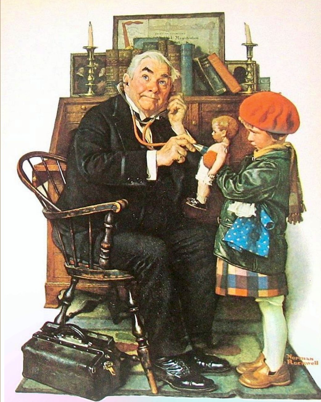 Norman Rockwell's Doctor and Doll painting