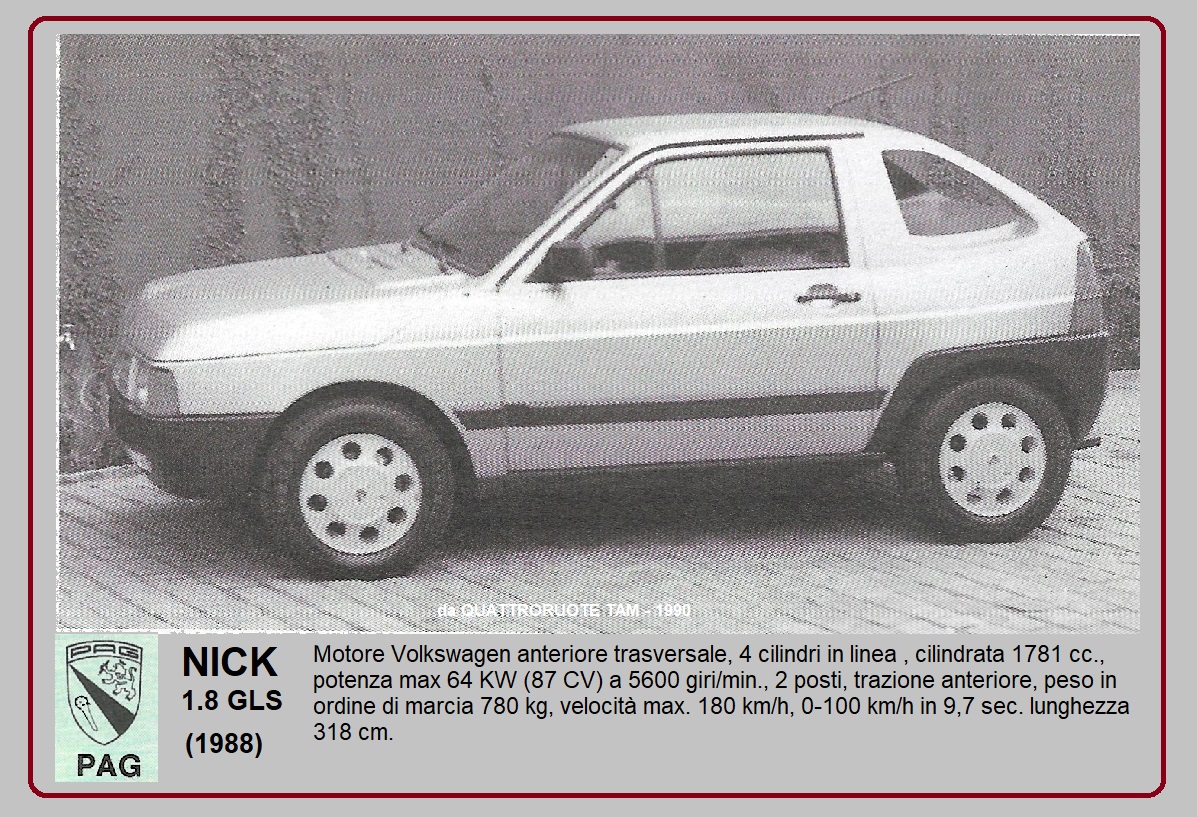 1988 - PAG NICK 1.8 GLS - PAG (Projets d'AvantGarde Ltda) was a