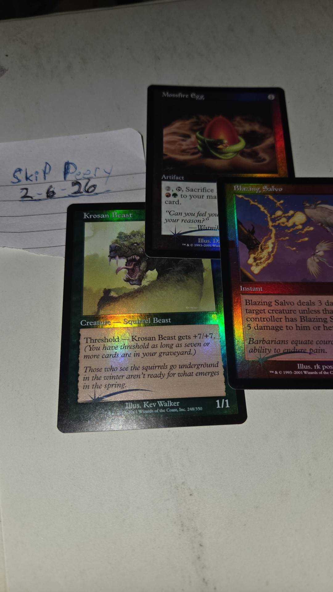 odyssey foil break error cards?