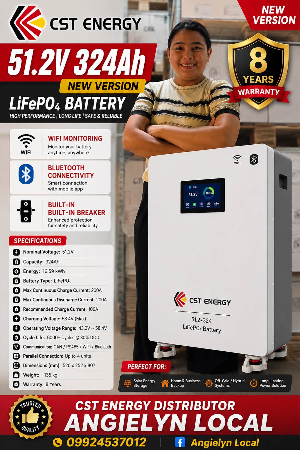 💥 AVAILABLE 💥 CST Energy 🔋 ✔️12.8v 100Ah ✔️12.8v 280Ah