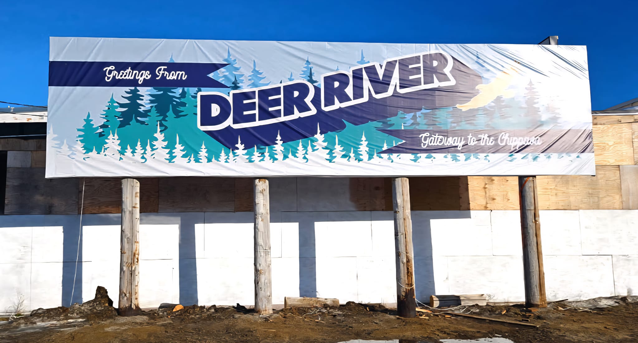 オーダー用パネル New Deer River billboard near old Bahr Building