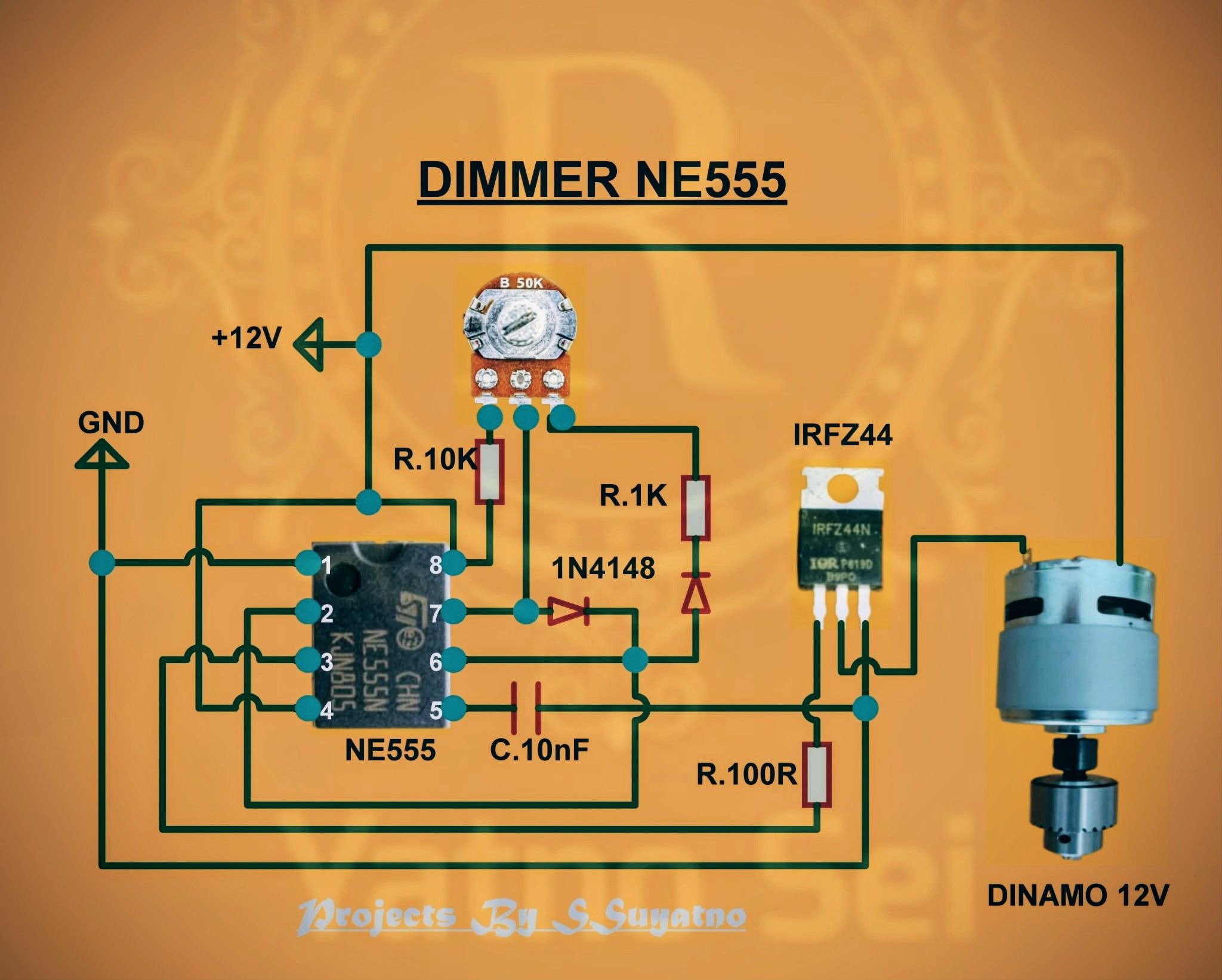 S - DIMMER Circuit Schematic using IC NE555. #electronics #diagram ...