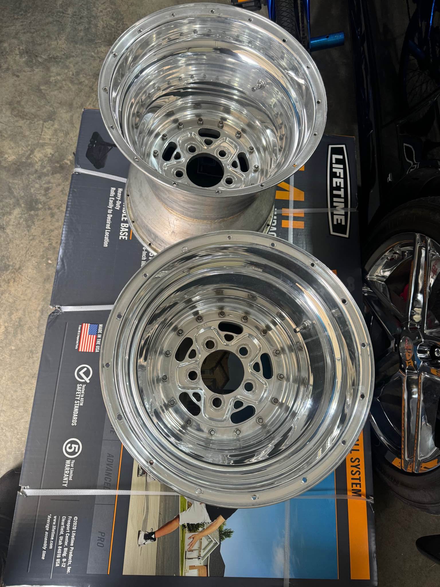 Two 15x15 Cragar Super Star Rear Wheels with 5.5 inch backspacing 5 on ...