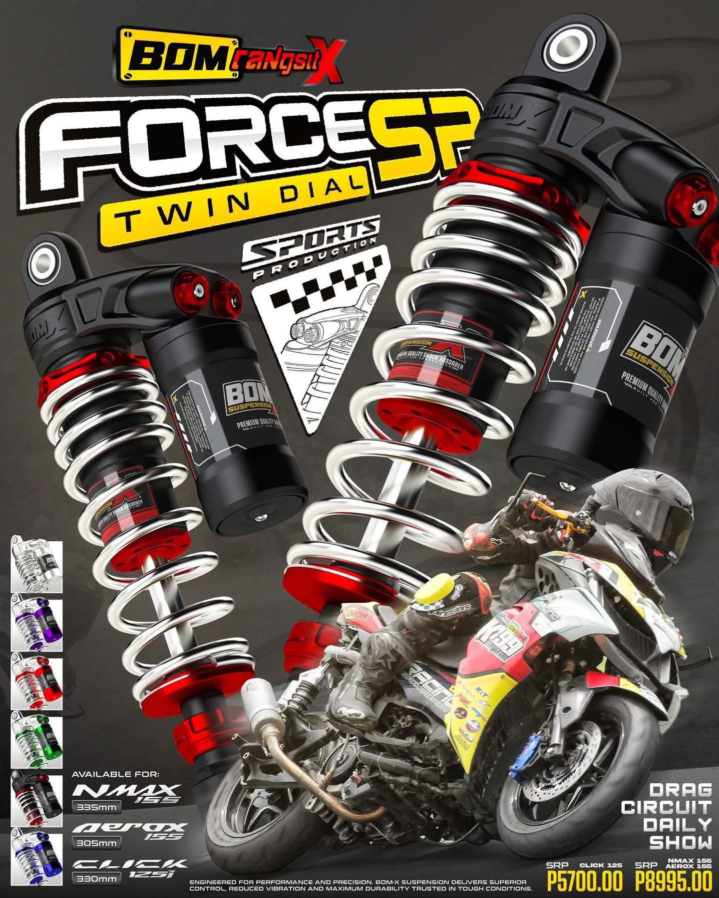 Bom-X Force SP twin dial suspension for motorcycles