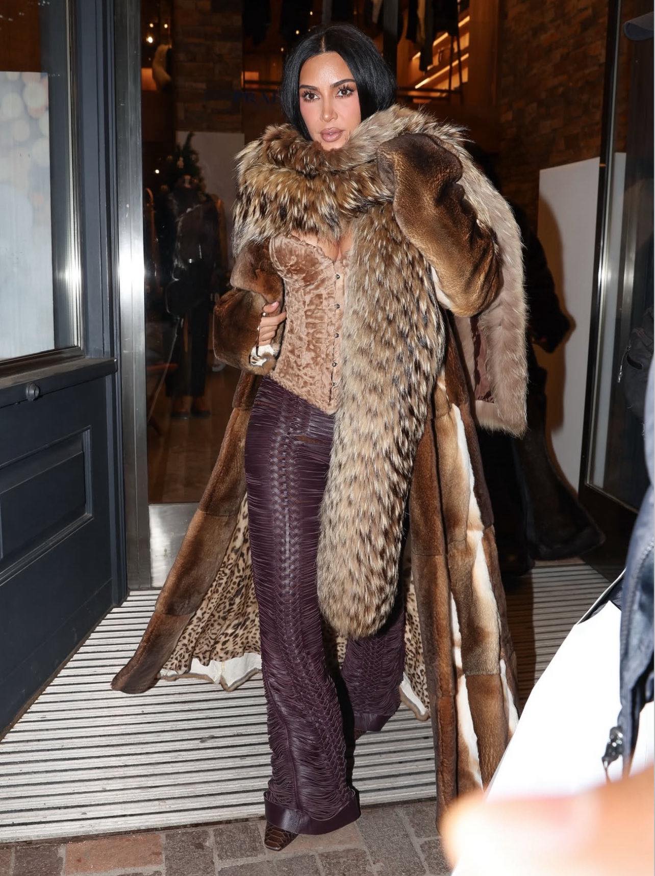 Kim K is making waves in Aspen with this vintage Roberto Cavalli