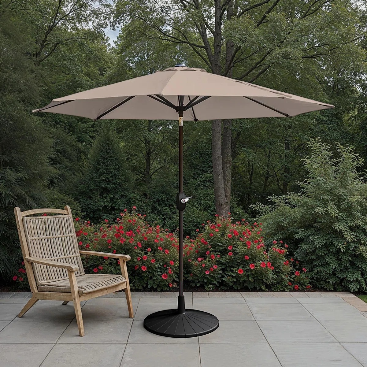 freda patio umbrella Safavieh Milan Fringe 9Ft Crank Outdoor Push Button Tilt inspired constructioncrafted from stainless steel MF Studio 9ft Patio Umbrella
