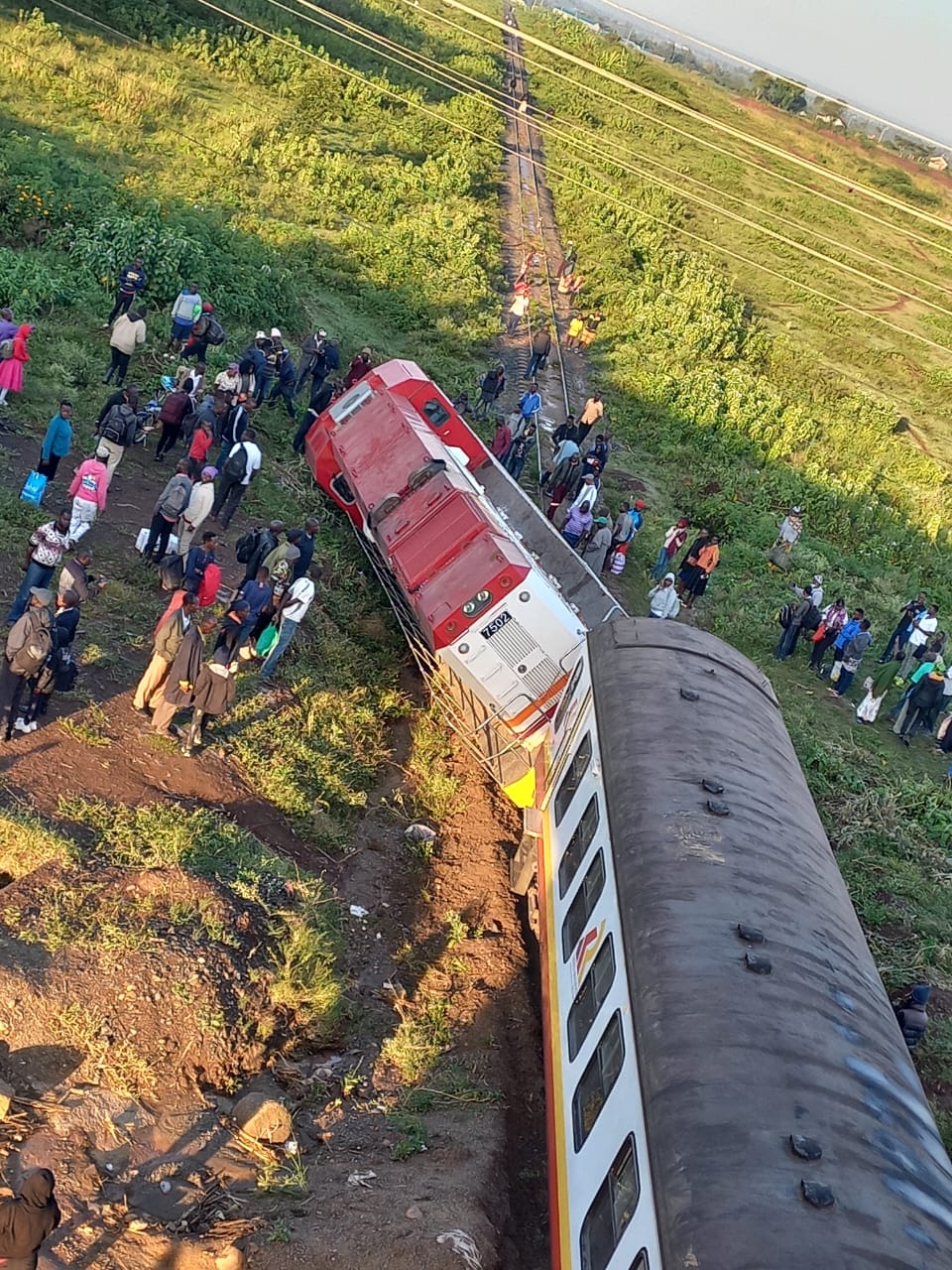 Tuko.co.ke - A Kisumu-bound train has veered off the rail... | Facebook