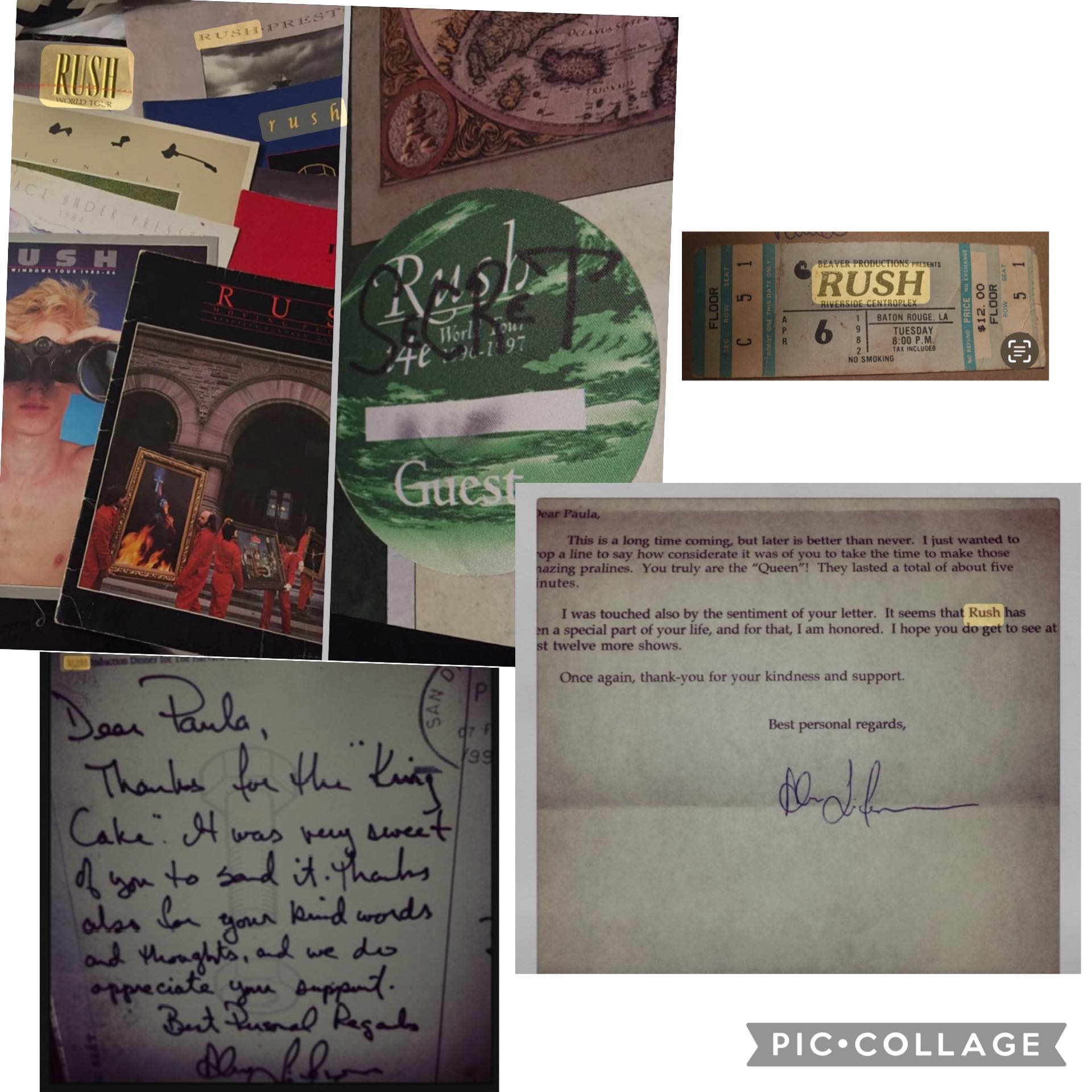 Rush concert souvenirs and memorabilia