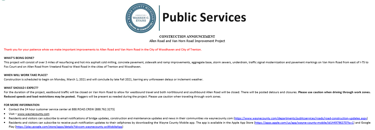 Trenton Mayor Steven Rzeppa - FYI! Please see the below information we ...
