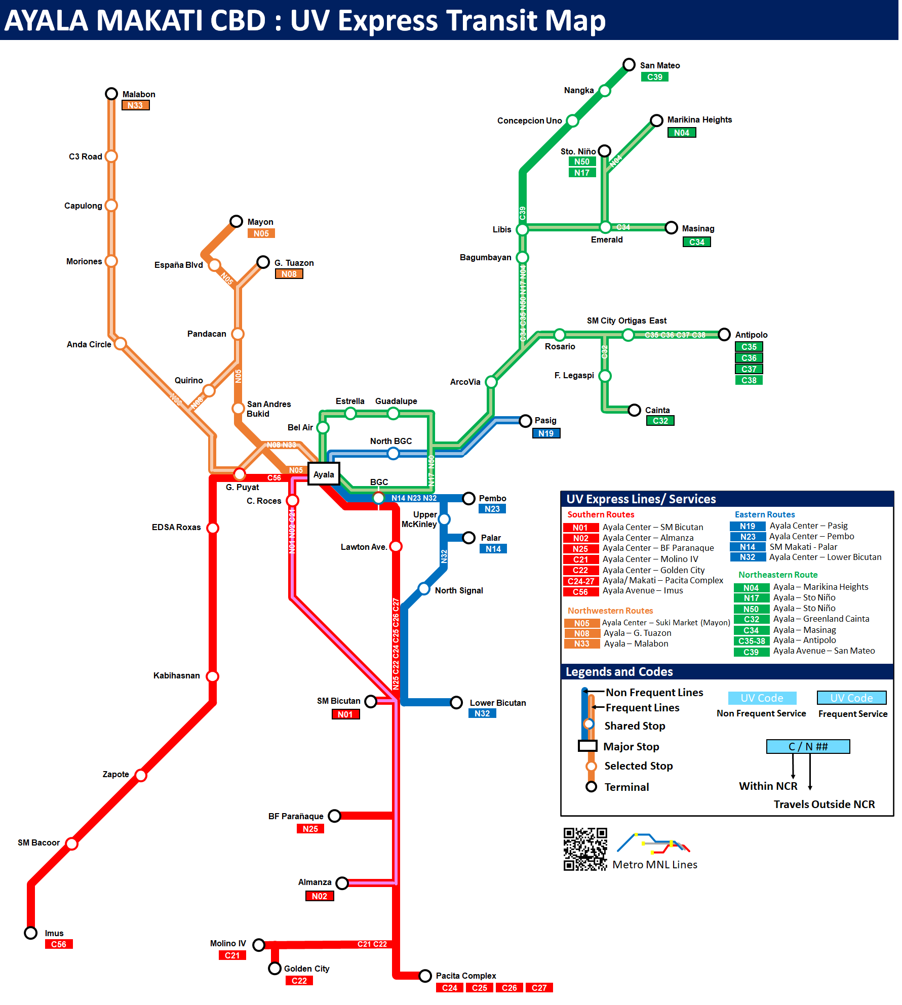 Metro - Here is another #UV Express Map for #Makati #Ayala #CBD For ...