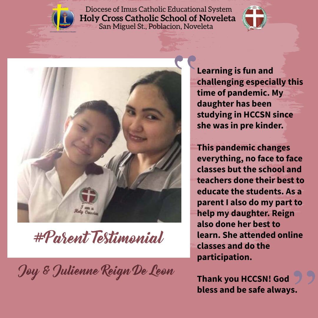 Mrs. Joy De Leon,... - Holy Cross Catholic School of Noveleta | Facebook