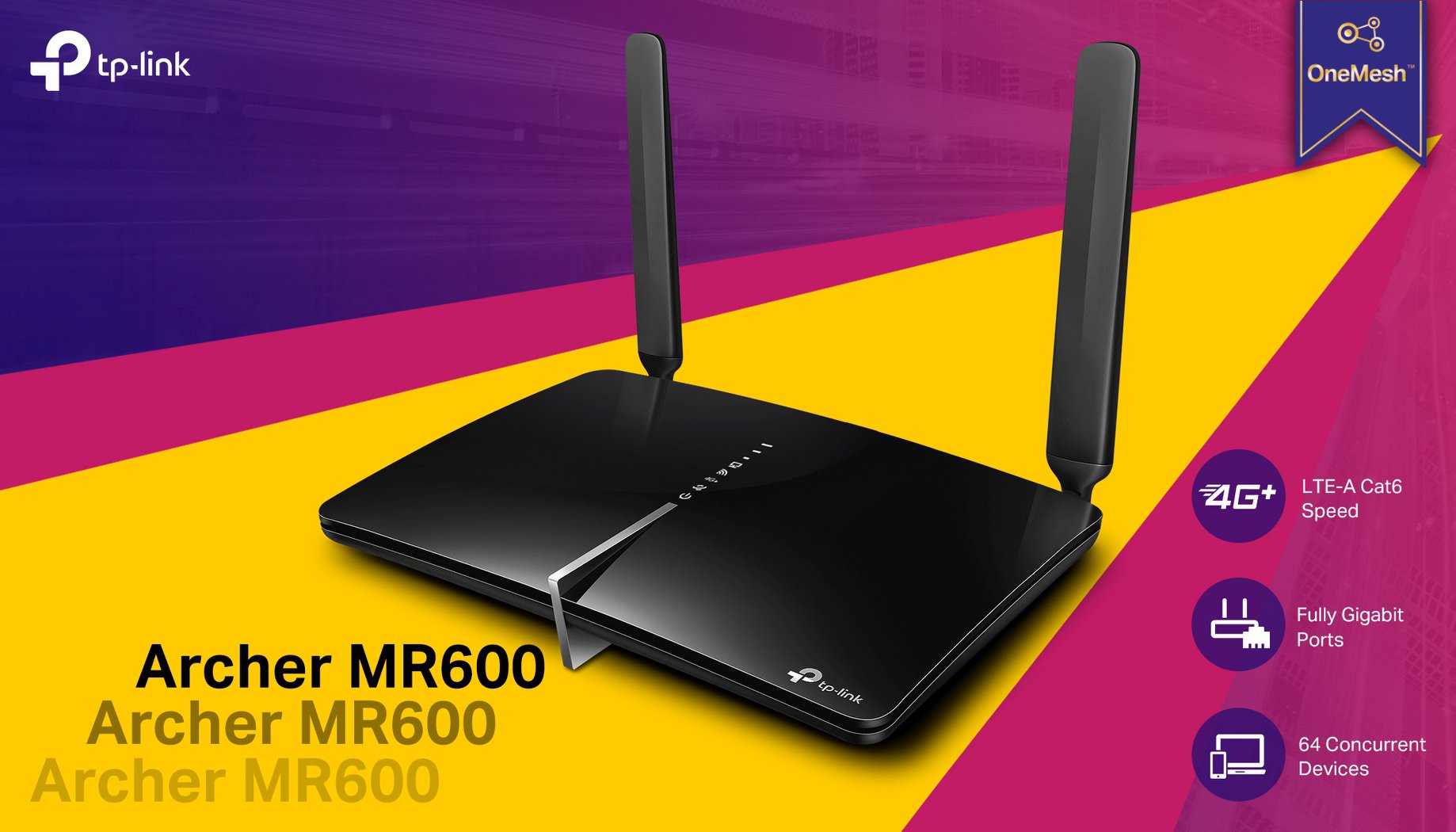 TP-LINK Archer MR600 router wireless Dual-band (2.4 GHz/5 GHz) Gigabit Ethernet 3G 4G Nero