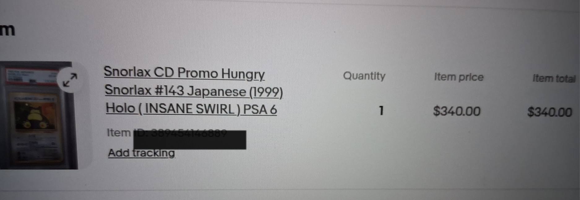 Sold my snorlax on ebay, psa values it at 80 sold for 340$ proof 