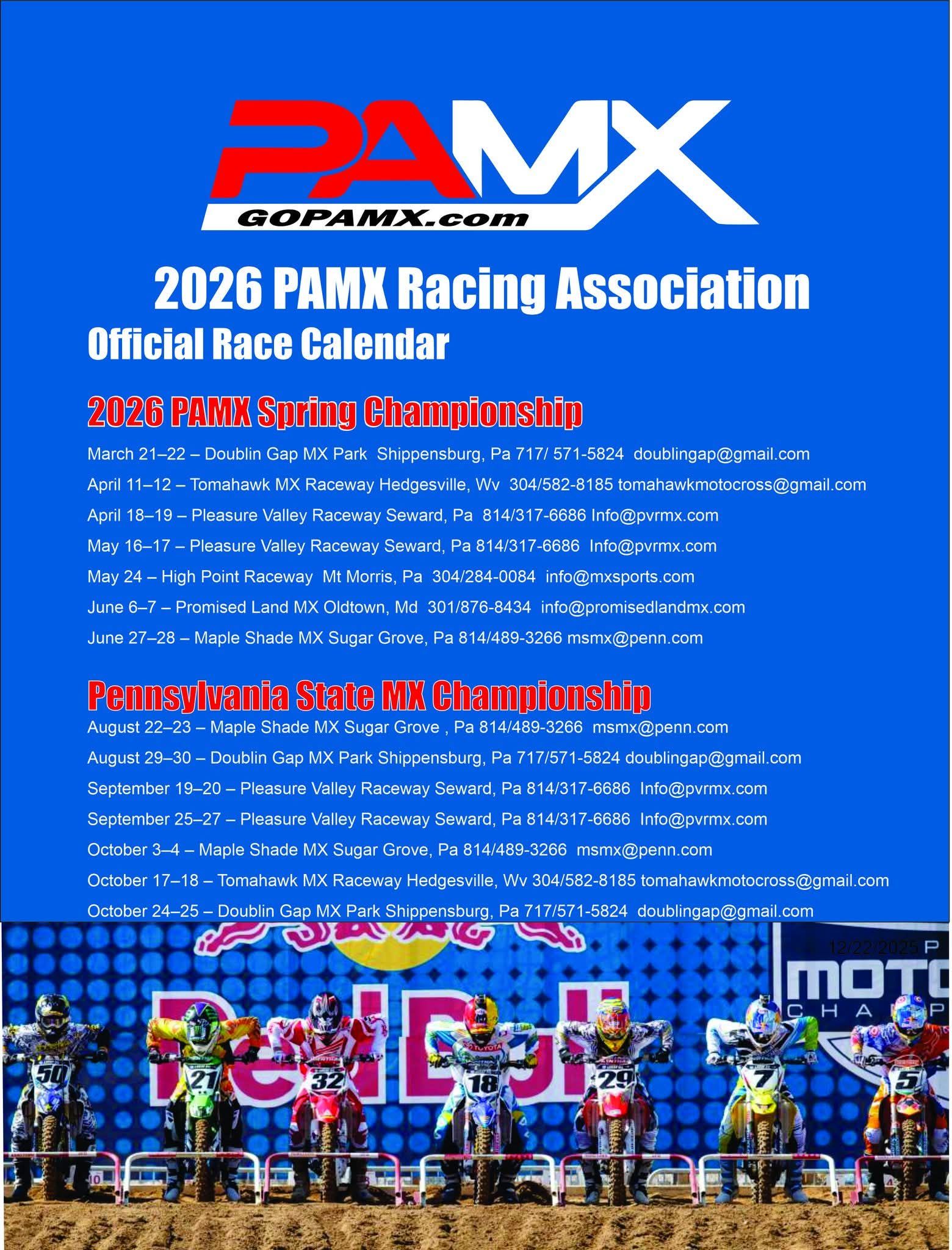 PAMX GOPAMX.com 2026 PAMX Racing Association Official Race
