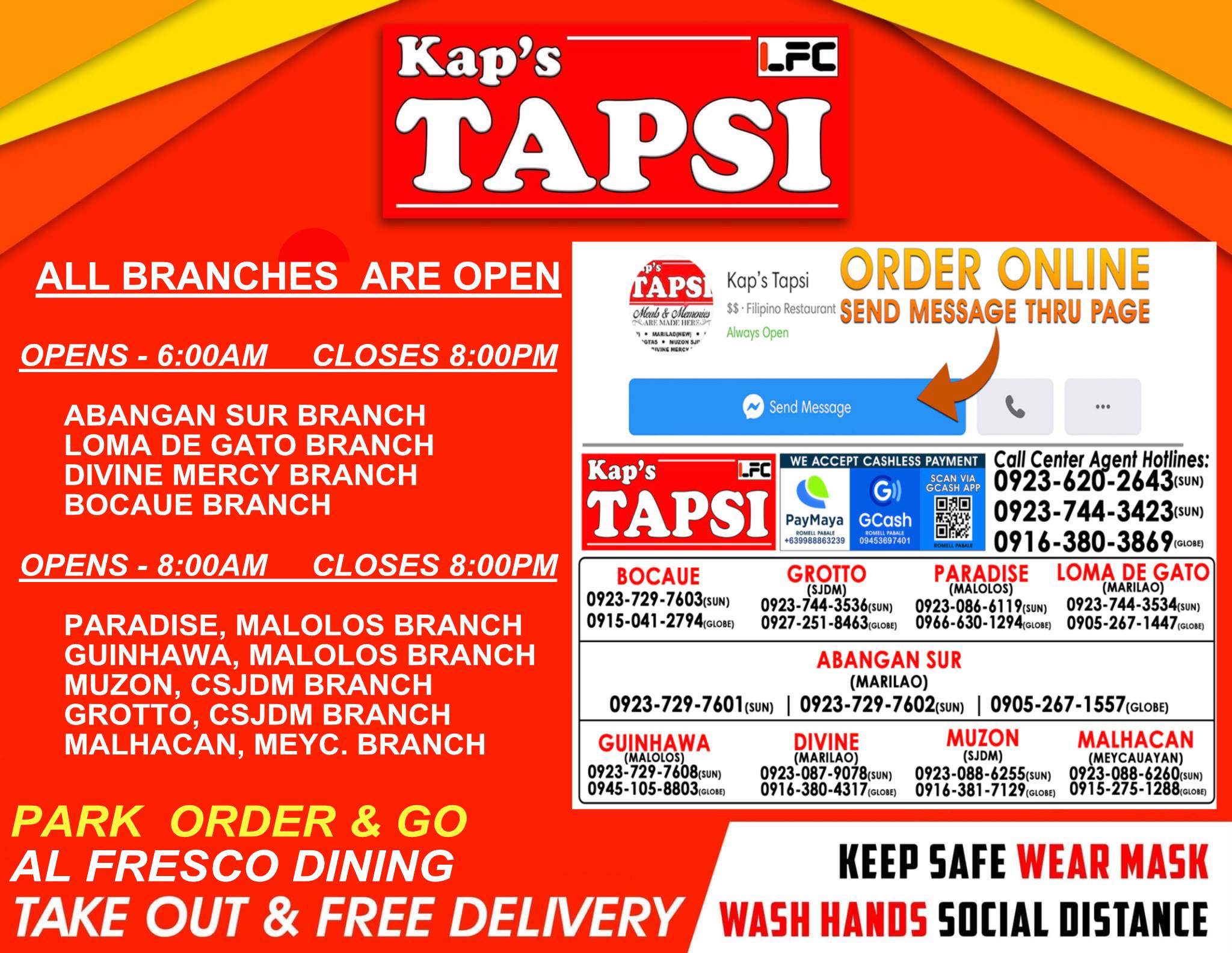 Kap’s - NEW OPERATING HOURS, Telephone numbers and... | Facebook