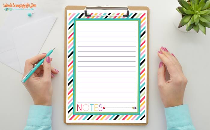 This free printable notes... - I should be mopping the floor