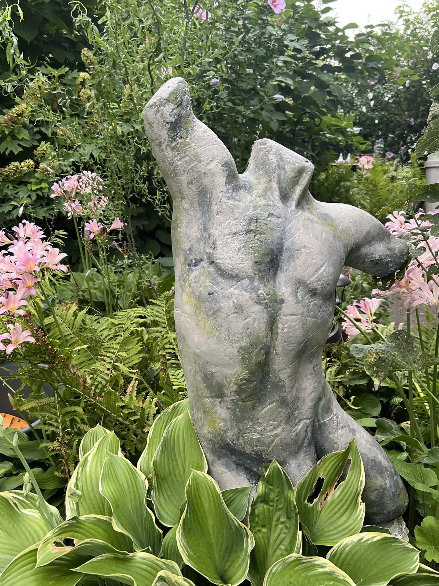 Upcycling a mannequin into a garden statue