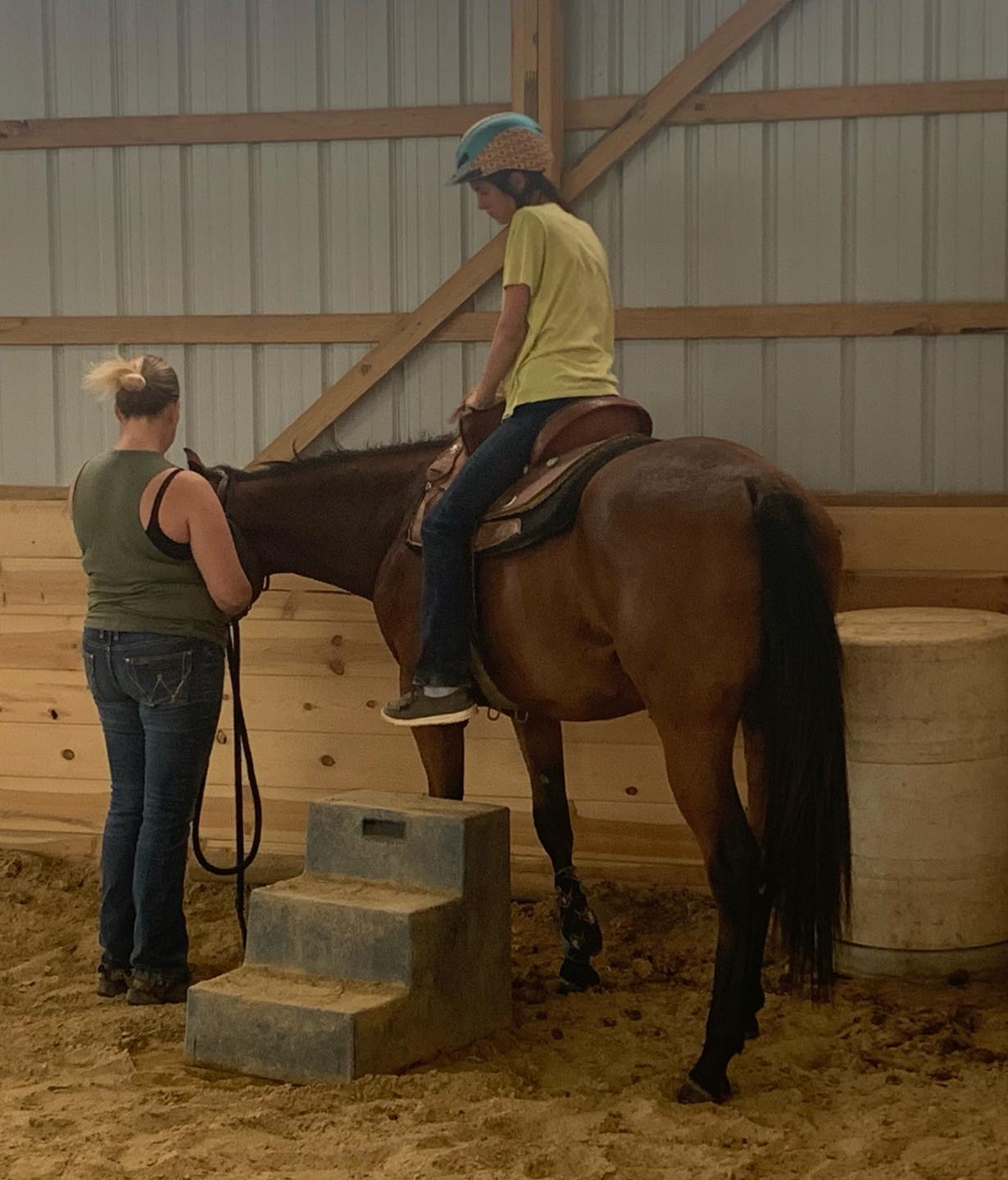 Snika Ranch - First ride day for Riot! Having a brave and...