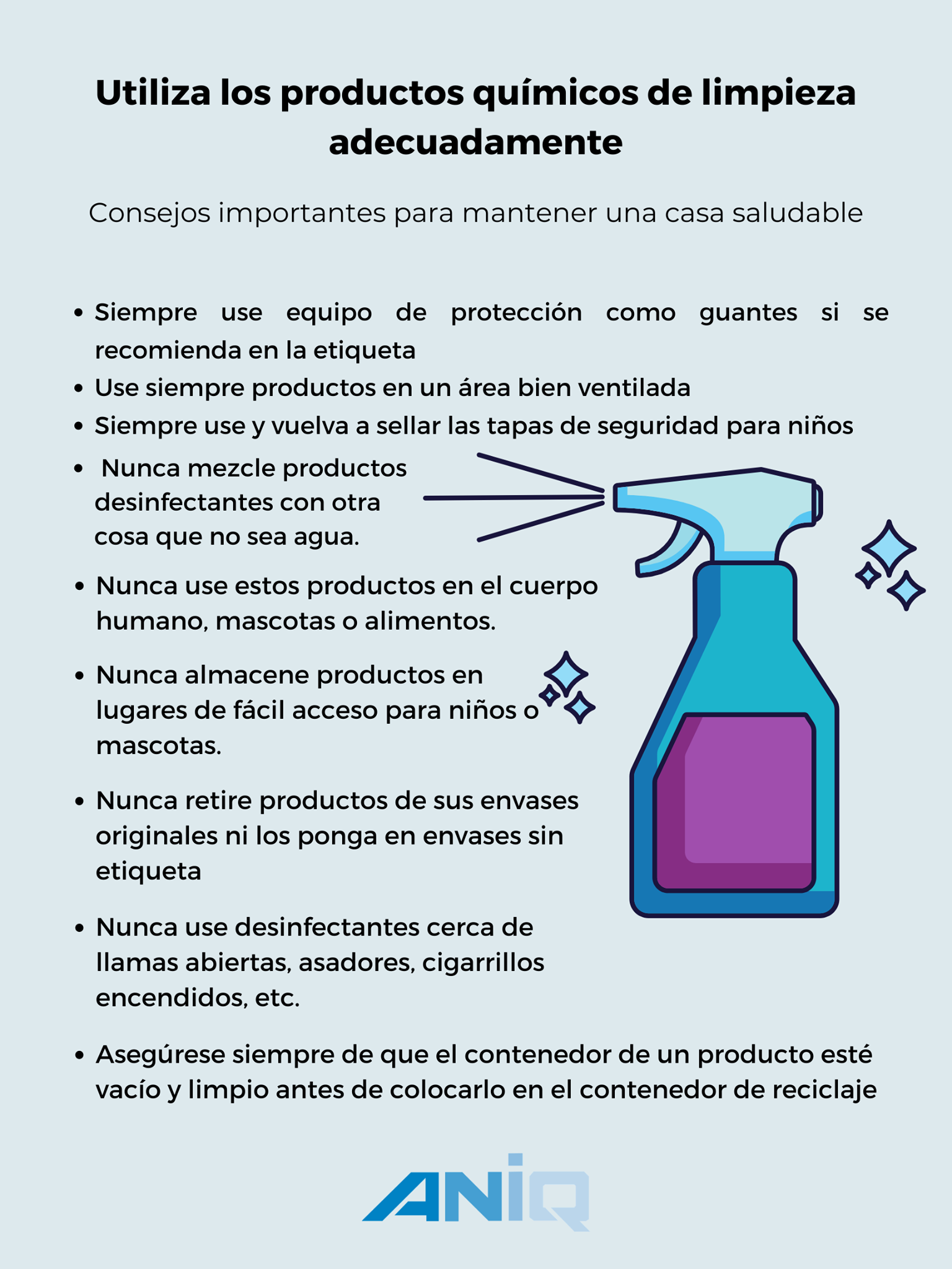 Producto de limpieza en uso seguro