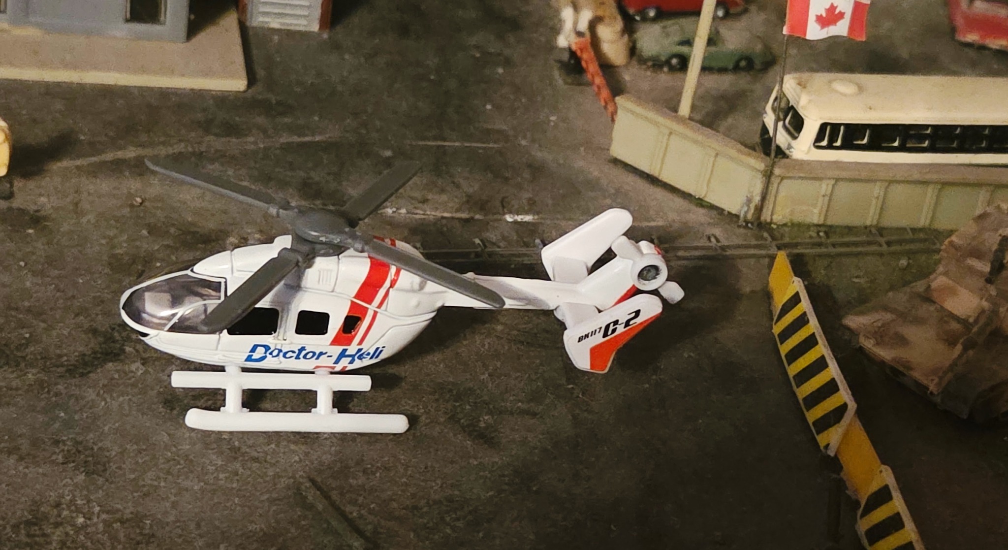 Takara Tomy's 1:167 Kawasaki BK117 Doctor Heli model helicopter