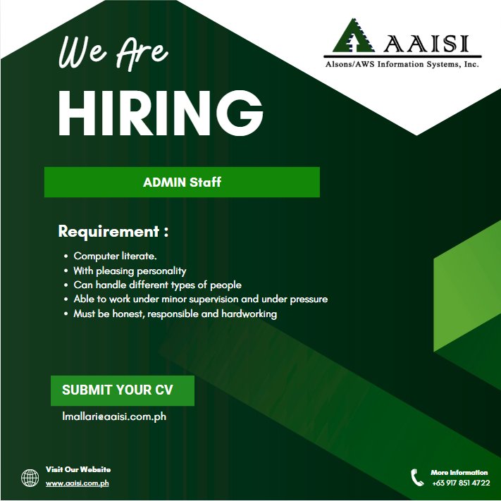 Hiring Admin Staff | Encoder | Office Staff | HR Admin | Accounting ...