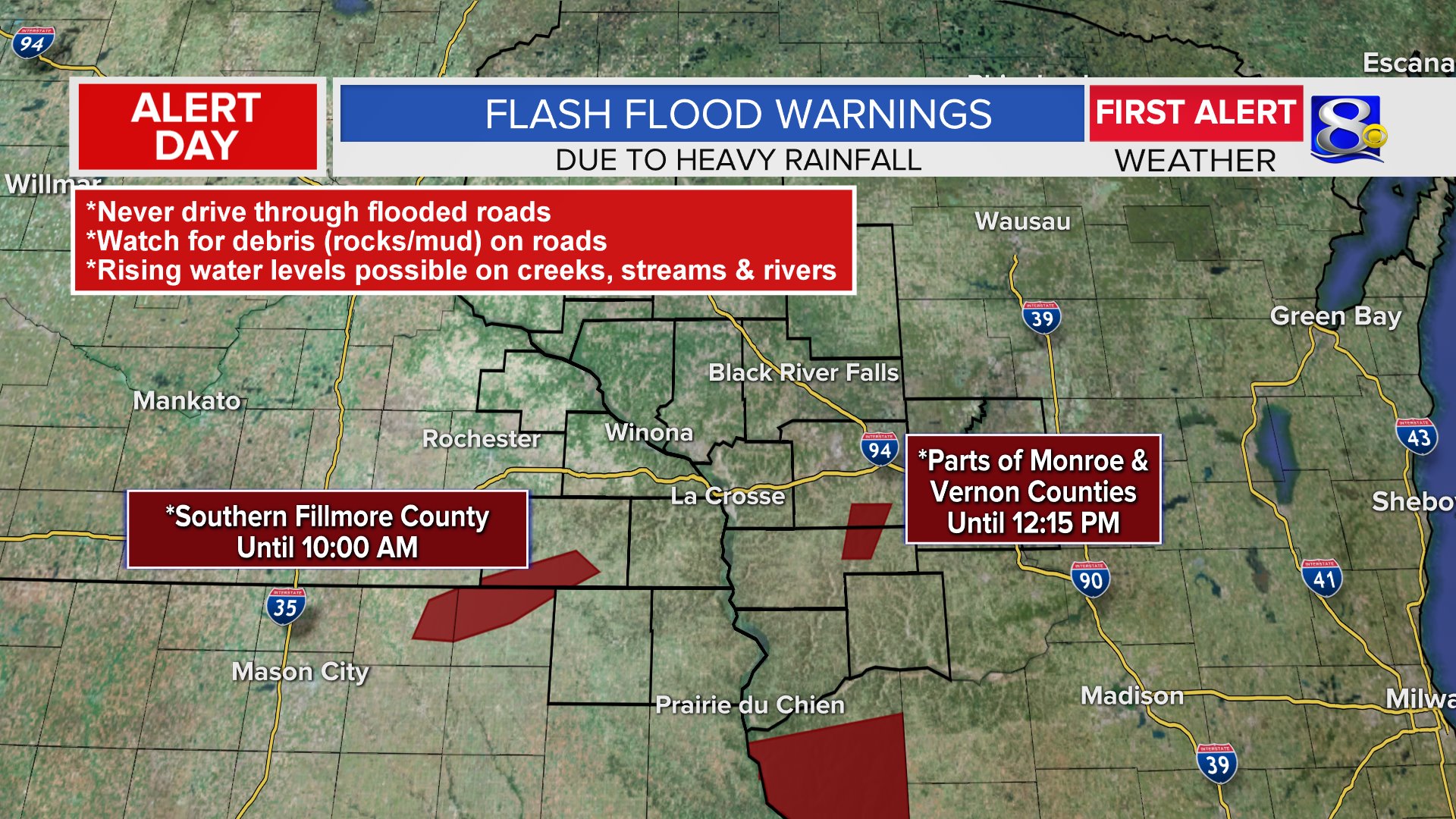 A new FLASH FLOOD WARNING has... - News 8 Now / News 8000 | Facebook