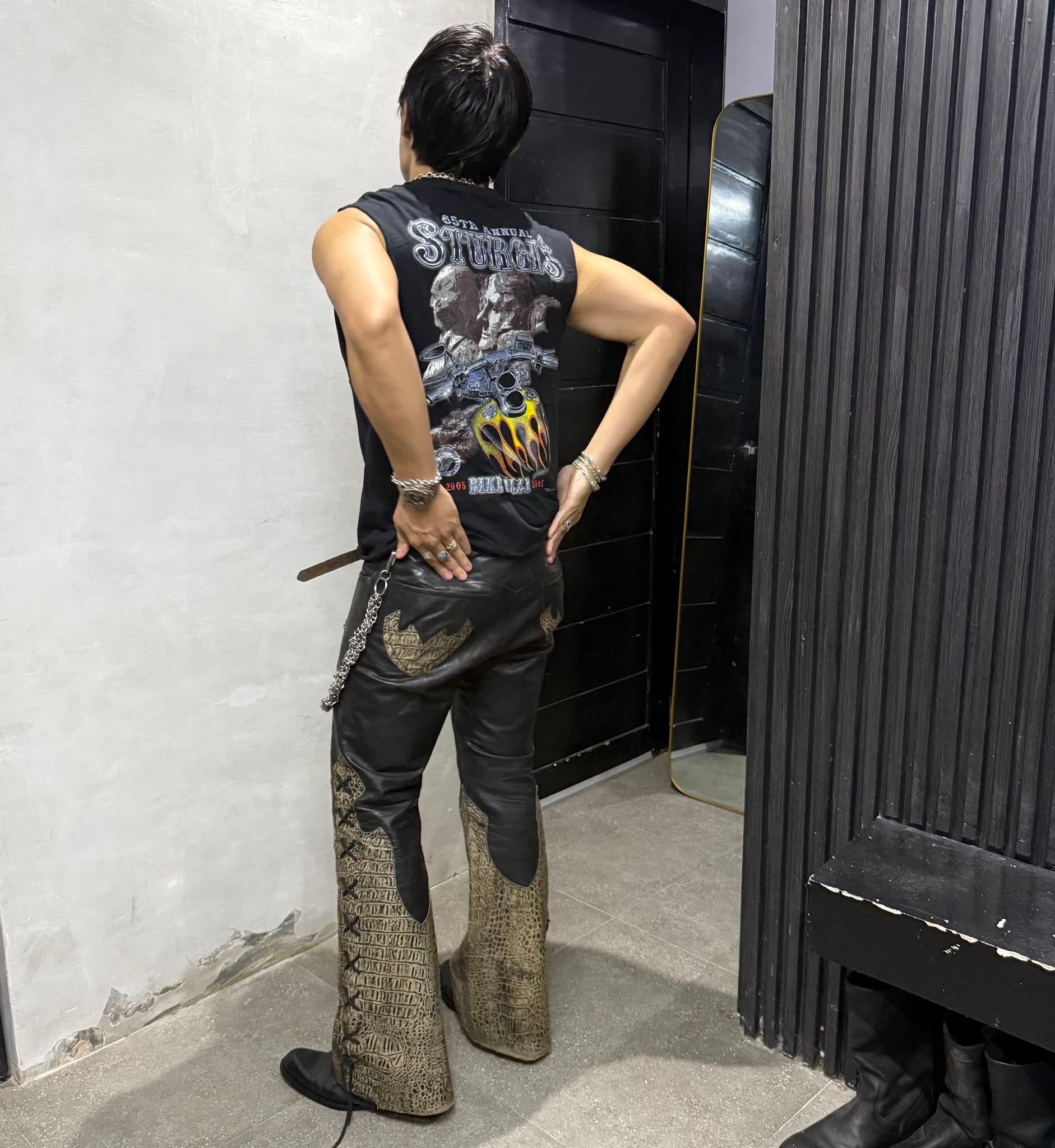 Thrill Kill Kult leather pants from Evil Eye tour 2024