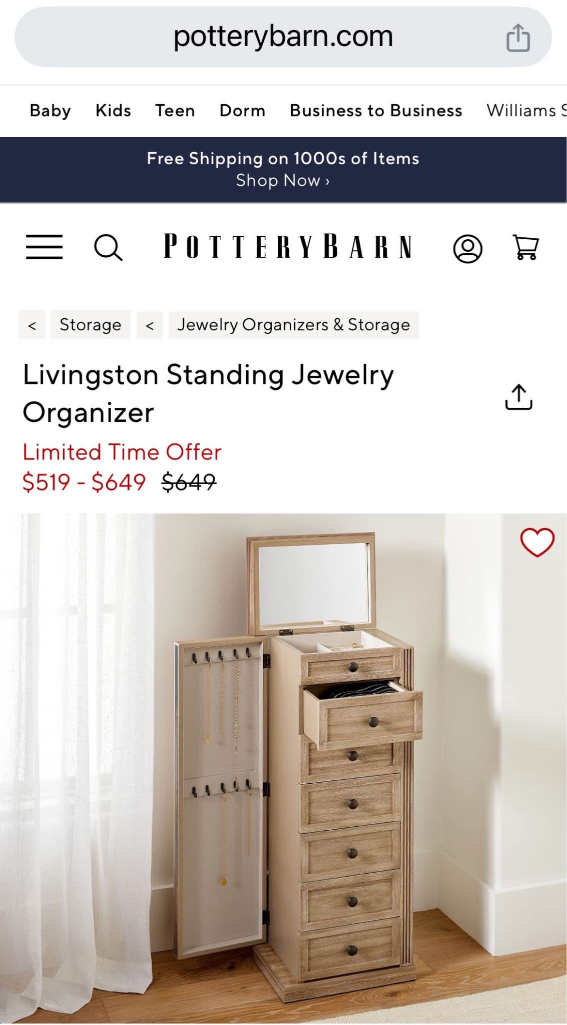 Sitemapcdatahttpabckniqoocompottery Barn Jewelry Armoirenull