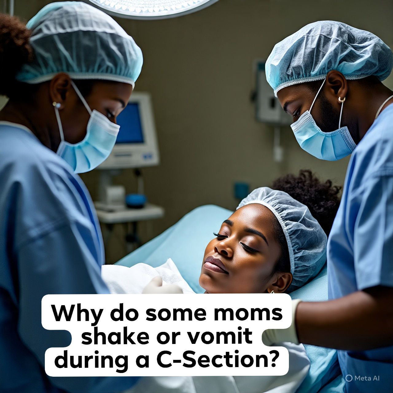 What causes shivering after c section?
