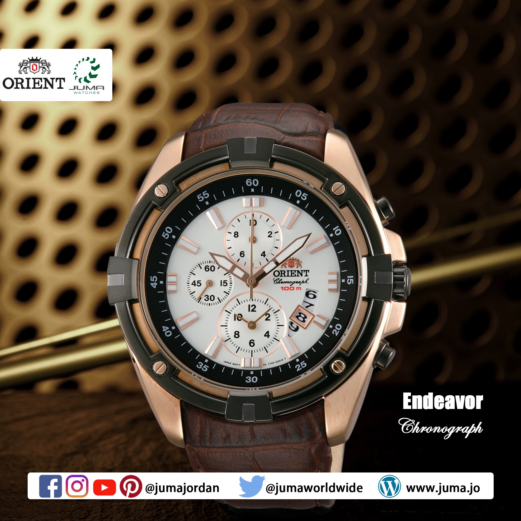 ORIENT: Endeavor Quartz Sports Watch, Leather Strap - 48.0mm Case 