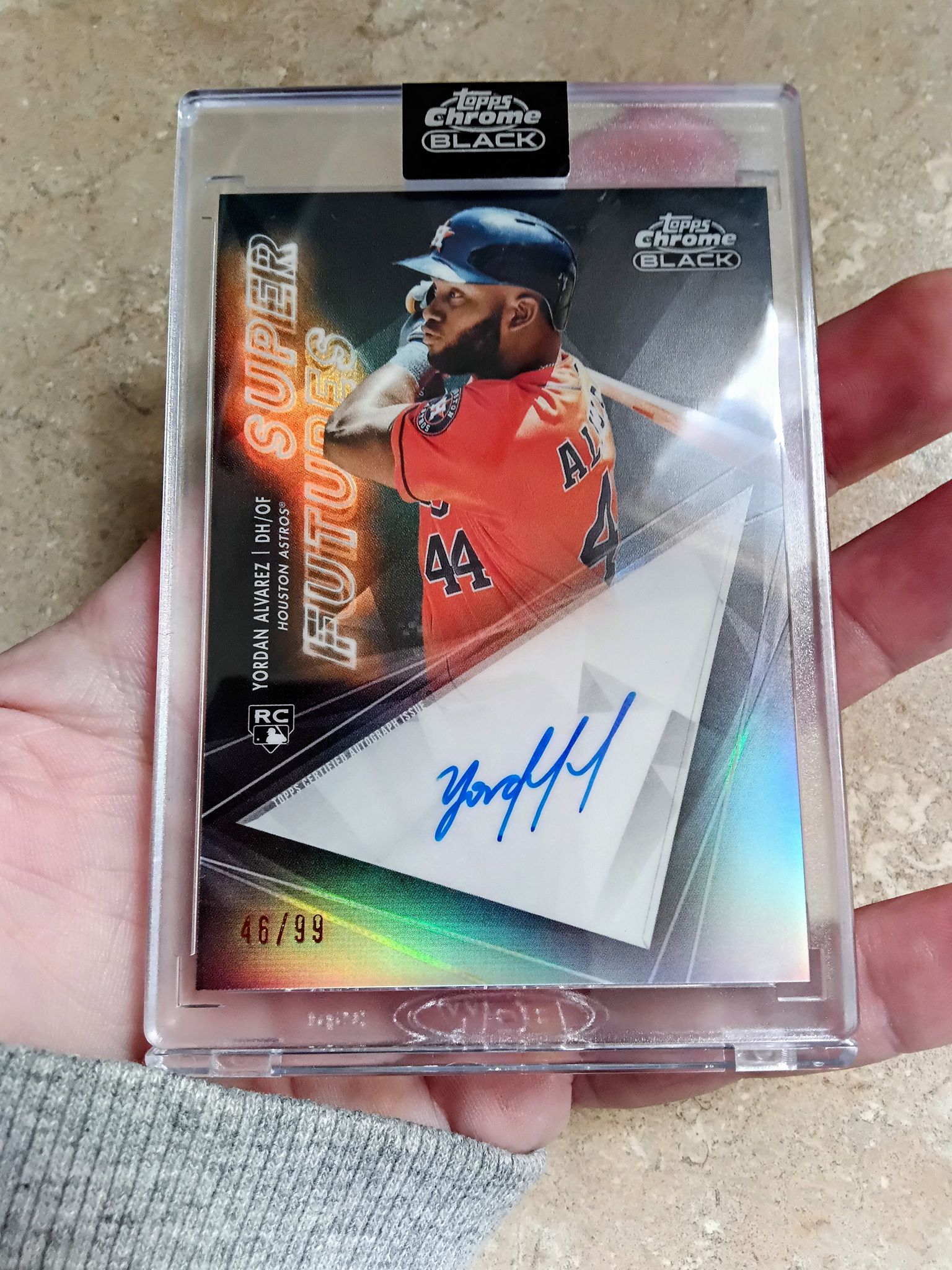 Yordan Alvarez Topps Chrome Black Super Futures RC card