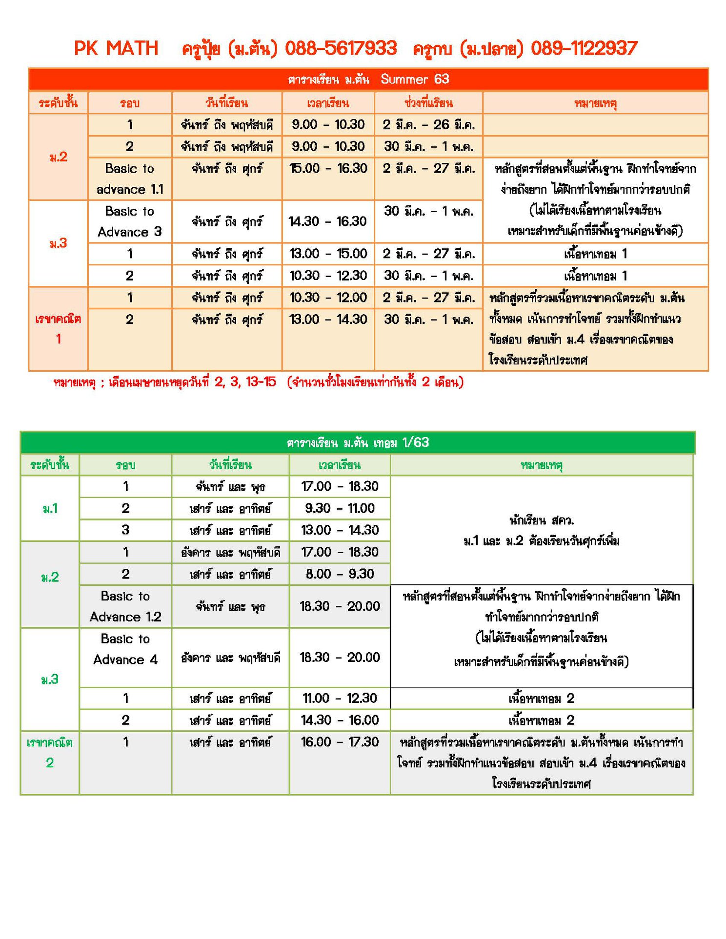 คณิตครูกบ ครูปุ้ย PK Math - นักเรียนเก่า และนักเรียนระดับชั้น ม.1 ...