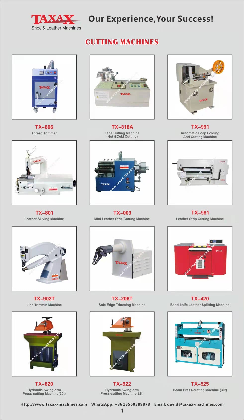 TAXAX Footwear and Bag Machinery