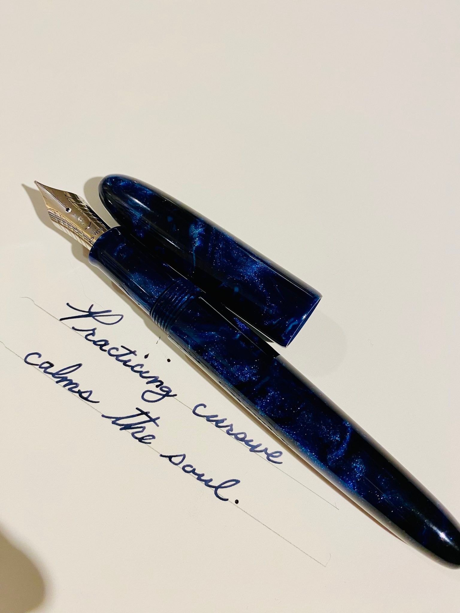 Asvine C80 blue galaxy sparkle fountain pen review