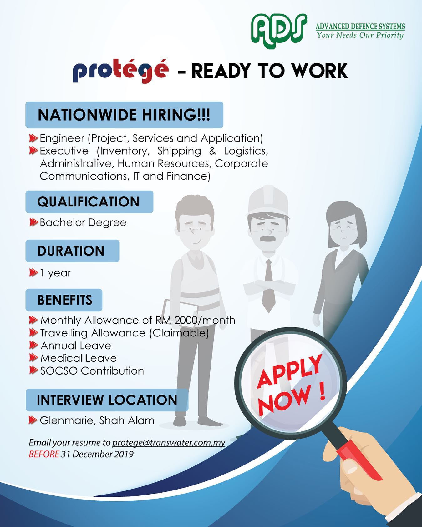 Professional Training And Education For Growing Entrepreneurs Protege Dear Graduates Advanced Defence Systems Are Looking For Talents To Be Part Of Their Protege Ready To Work Rtw Programme