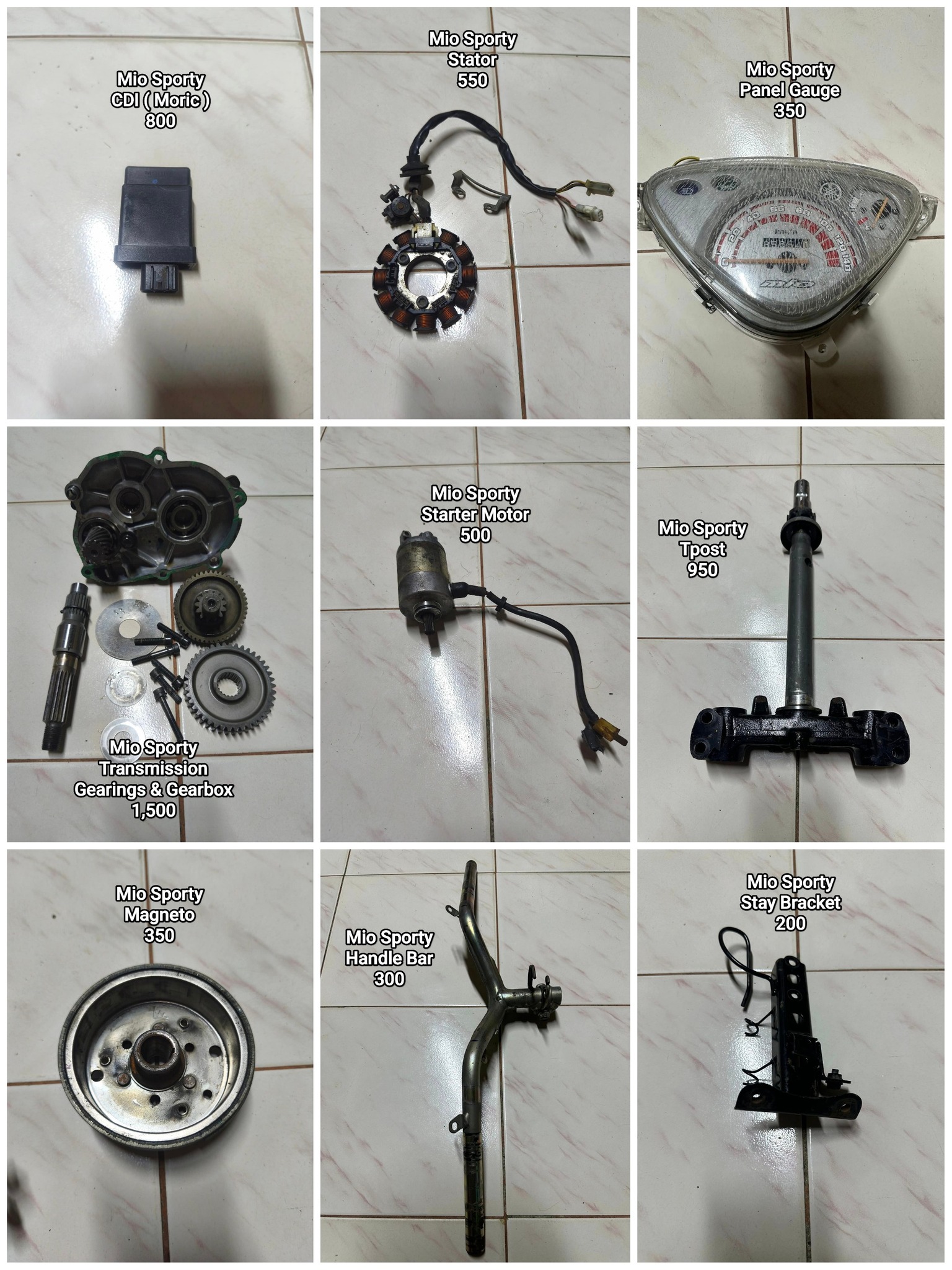 Mio Sporty motorcycle parts for sale