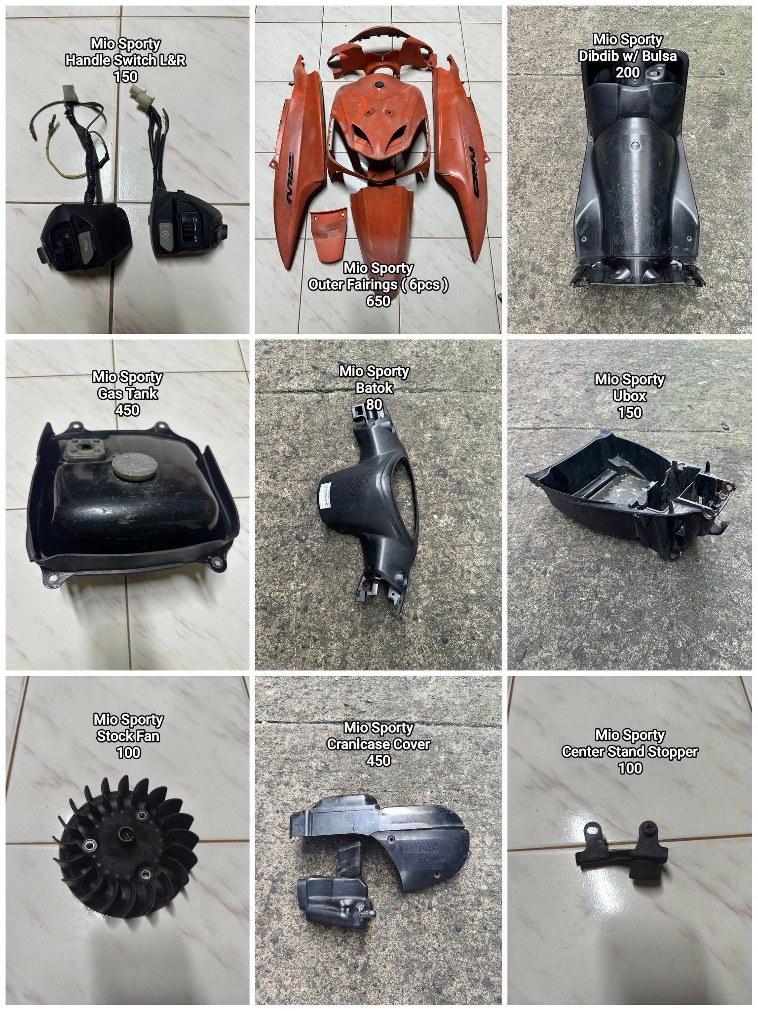 Mio Sporty motorcycle parts for sale