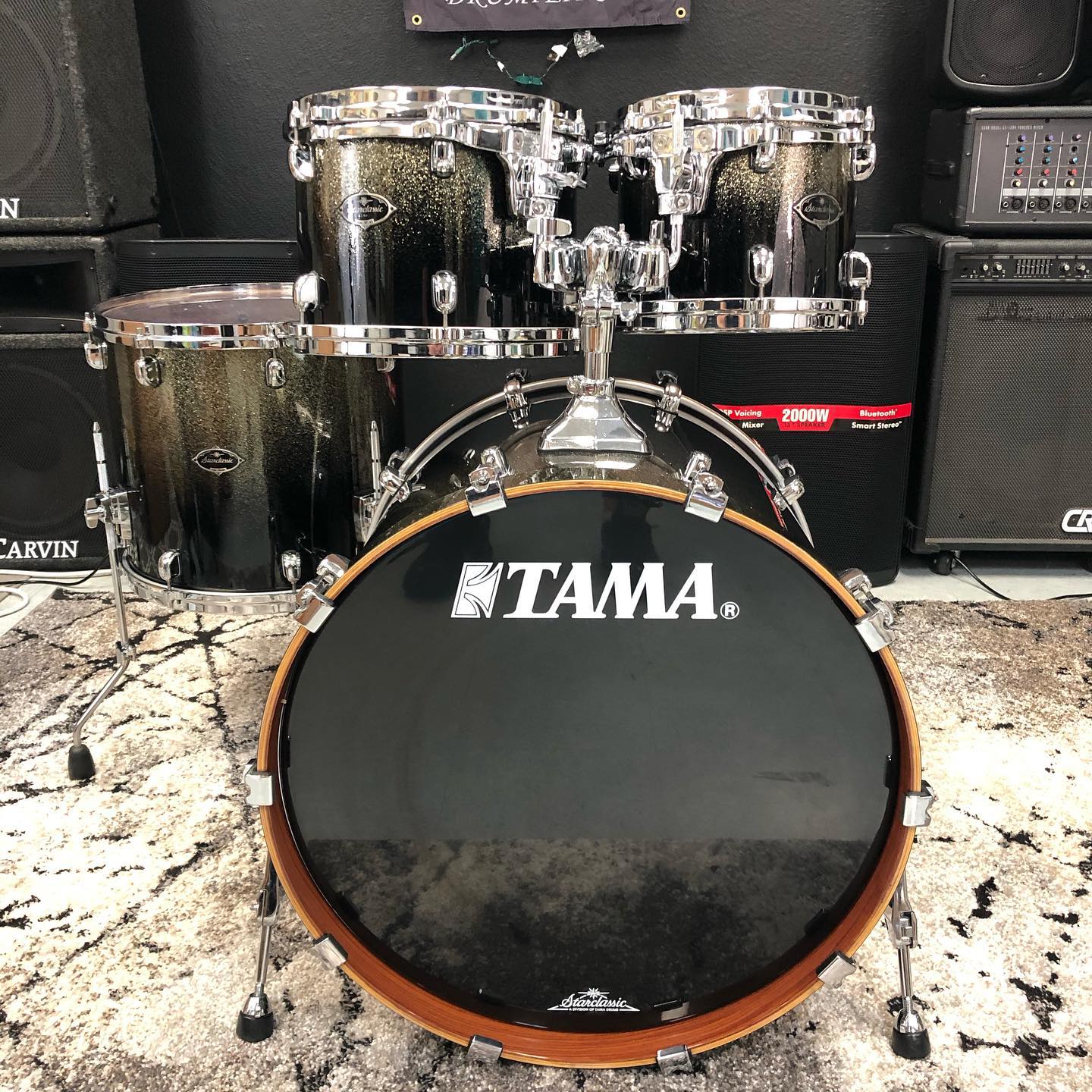 $1395 Tama Starclassic 4pc bubinga/birch Dark Stardust Fade 