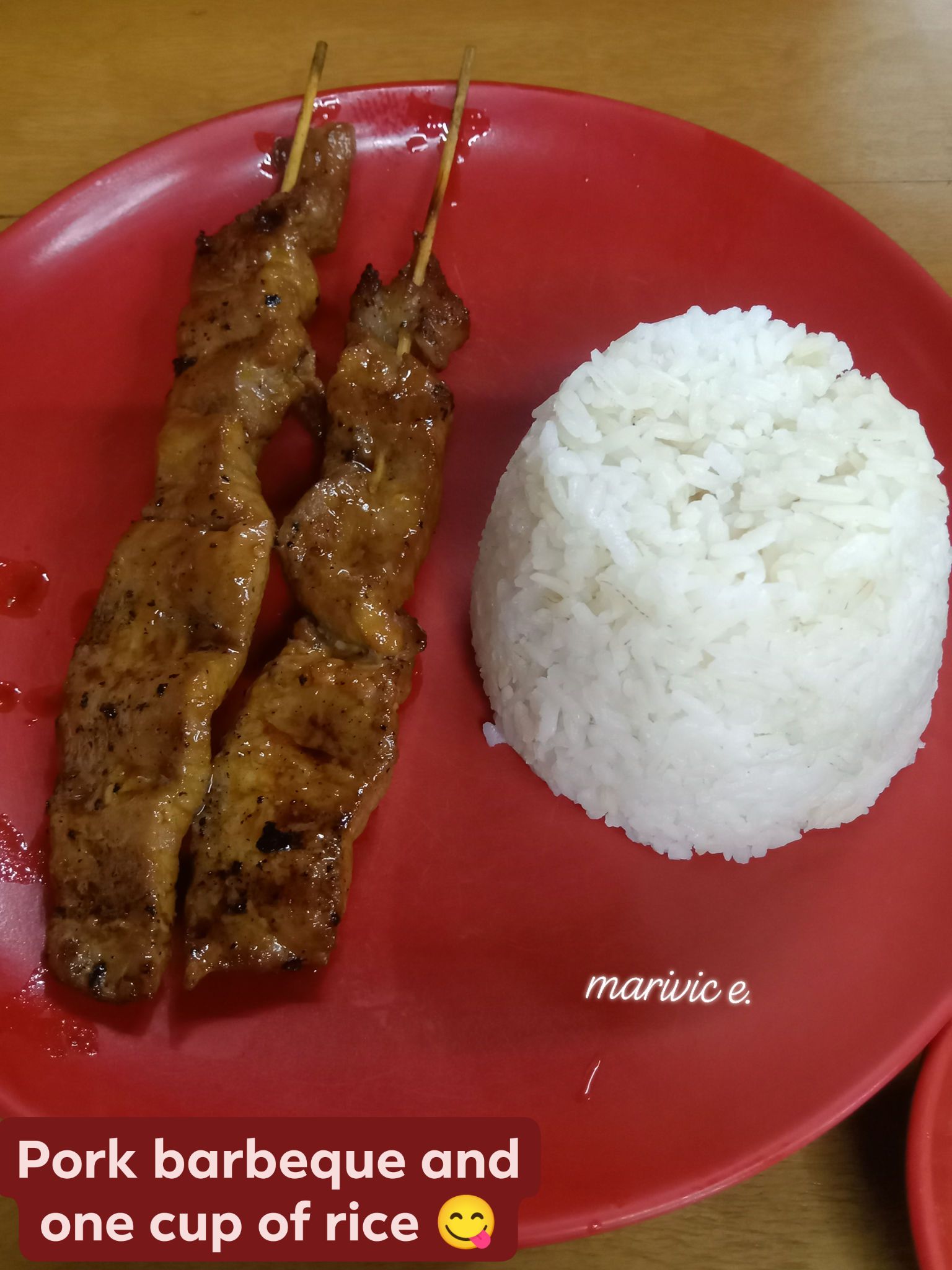 Filipino Cooking Group | Pork barbeque and one cup of rice sa ...