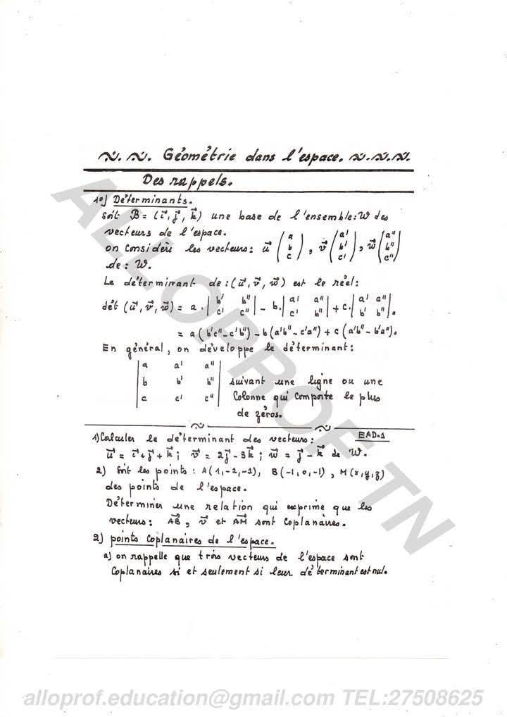 Alloprof TN | Géométrie dans l'espace Bac SC Tech Math (Cours ...