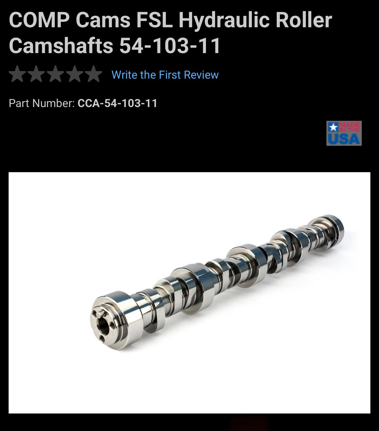 SAG Performance LS1 LS2 LS3 Camshaft - .558 Lift 230 Duration, Works With Stock Pistons & Springs