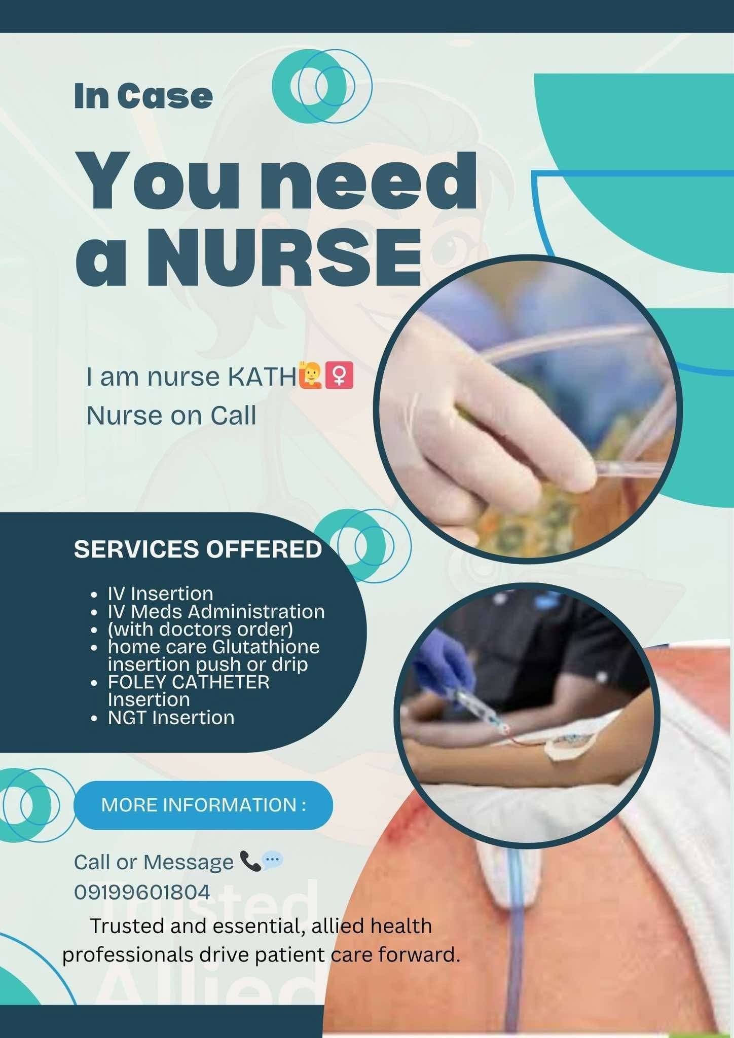 Nurse on call services offered in Marikina