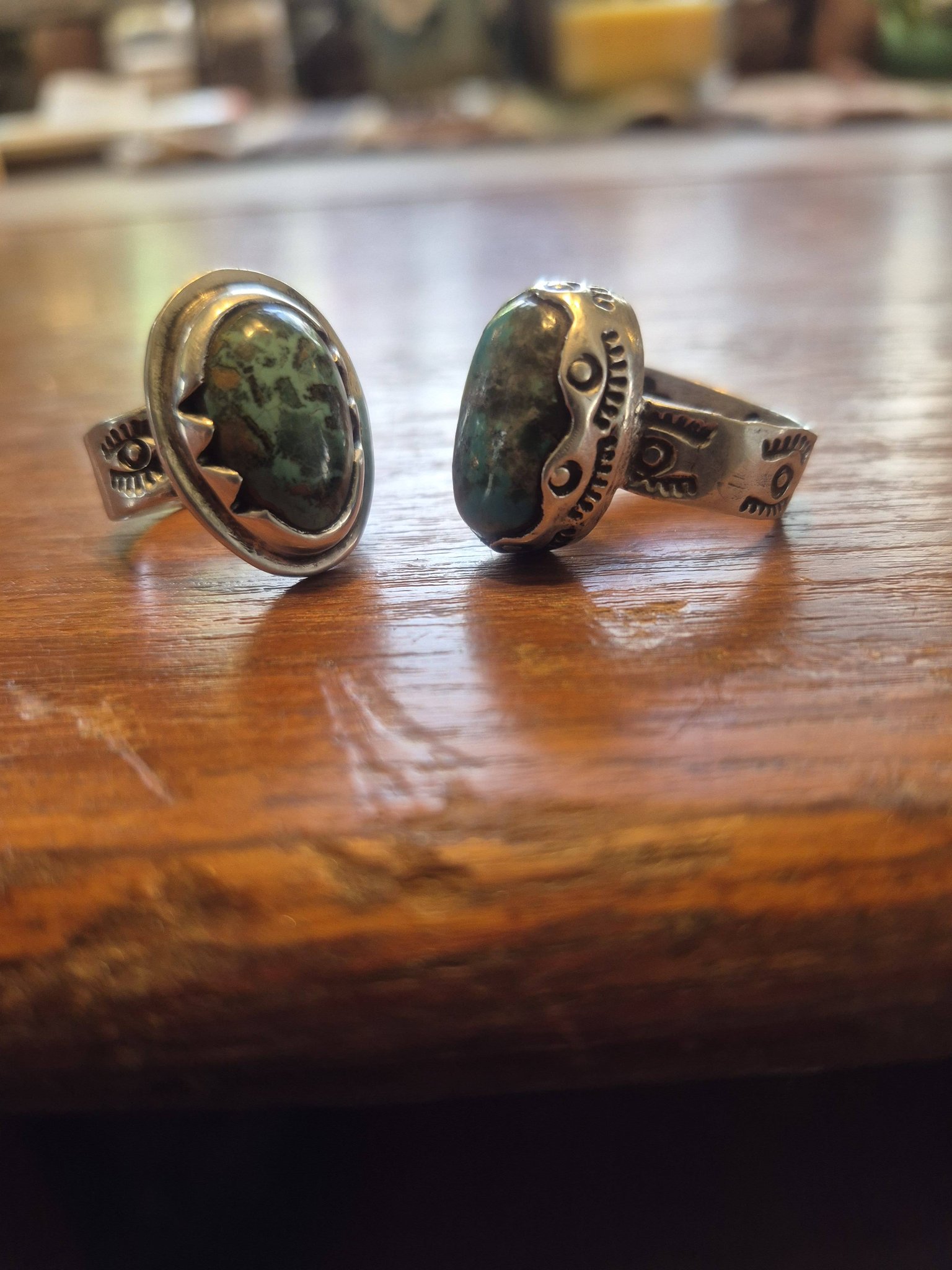 Traditional Navajo silver and stone art by Bo Reeves.