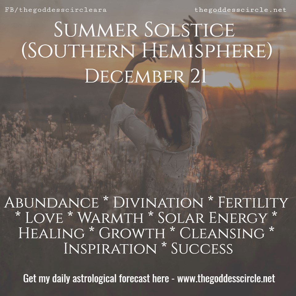 ~ SUMMER SOLSTICE: DECEMBER 21... - The Goddess Circle
