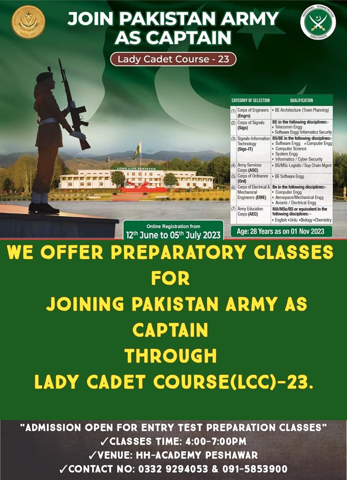 Only for Female *** Join Pakistan Army as Captain Through Lady Cadet ...